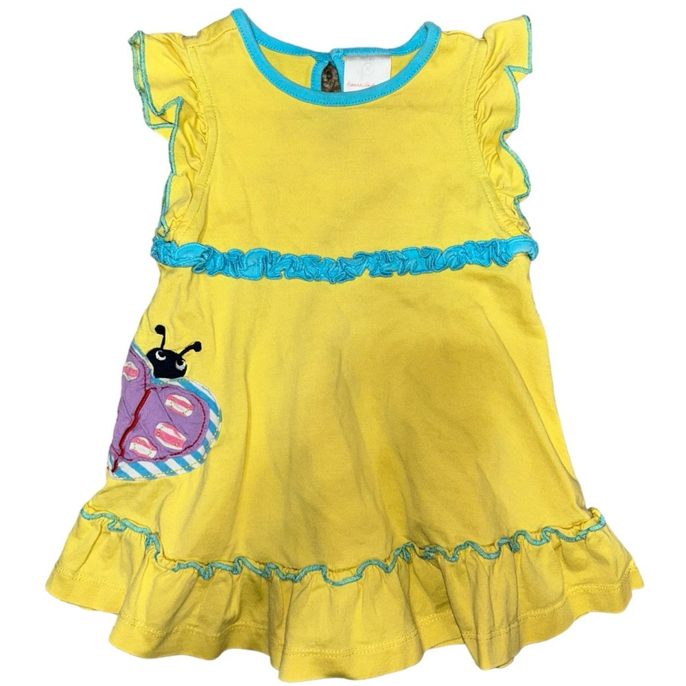Hanna Andersson Yellow & Blue Butterfly Dress